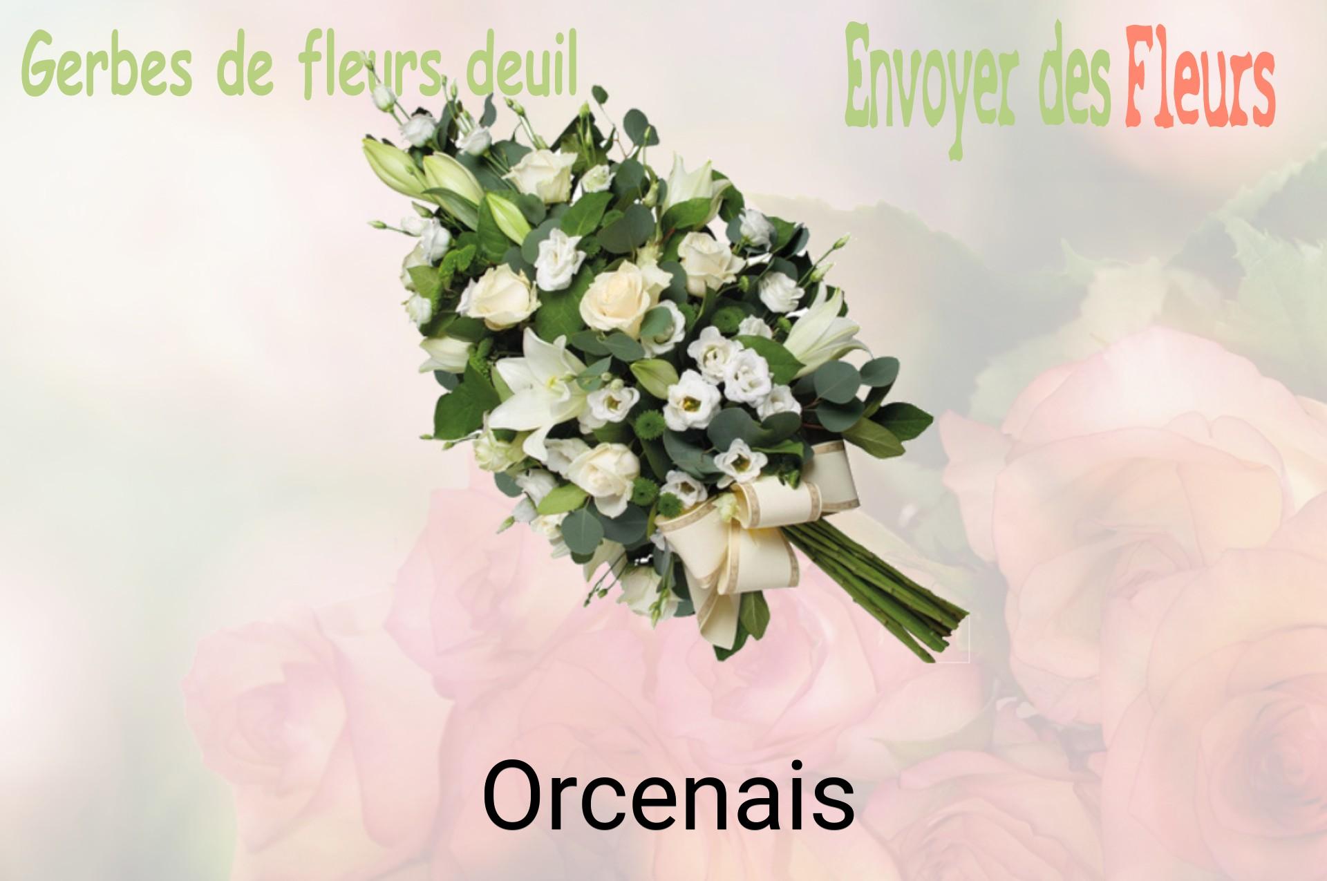 Gerbe de fleurs de deuil livrée à Orcenais
